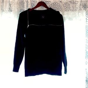 Black Theory Sweater with Zip Neck Detail